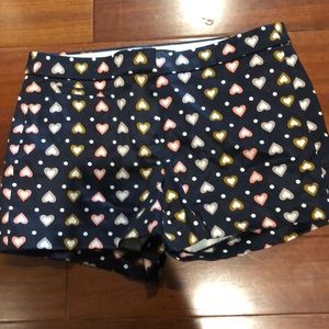 J crew Navy heart shorts